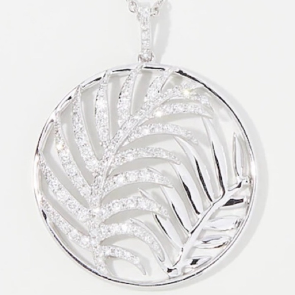 Effy 14K White Gold Diamond Circle Pendant Necklace
